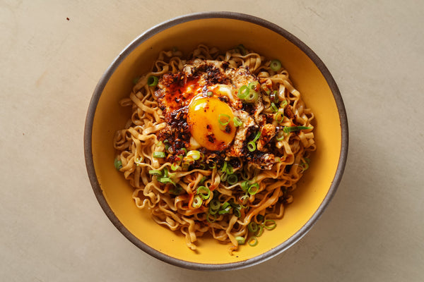 6-Minute Chili Crunch Fried Egg Noodles