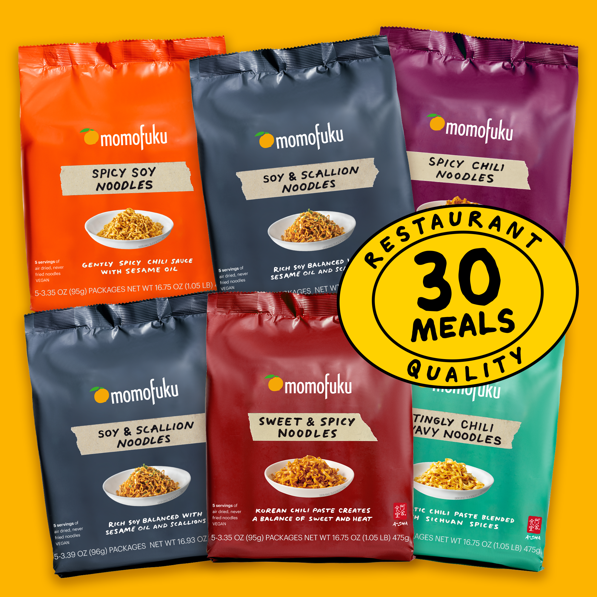 variety of momofuku noodle packs